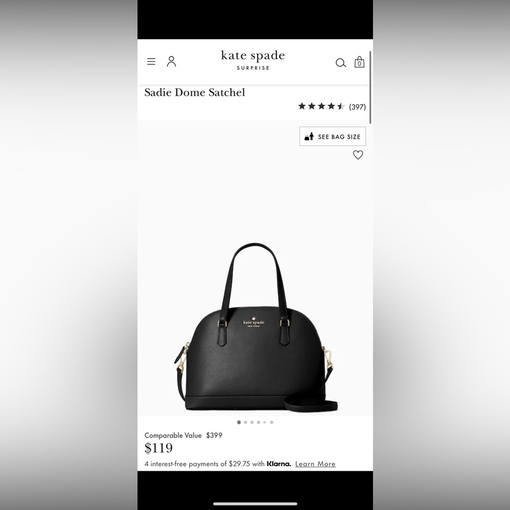 brand new (NWOT) kate spade sadie dome satchel